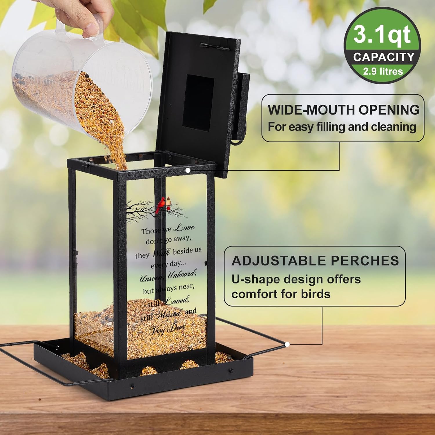 Memorial Cardinal Bird Feeder, Sympathy Gifts for Loss of Loved One, Bereavement Grief Gifts for Women Loss of Mom Mother Dad Father, Miscarriage Remembrance Funera, Pet Loss Sympathy Gift