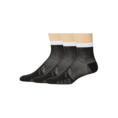 Eurosock Bike Quarter Compression 3 Pack Crew Cut Socks Shoes Black