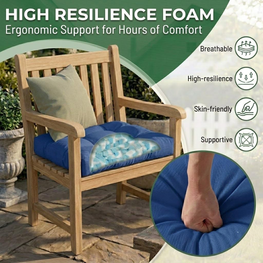 Cuscini per Sedie da Esterno per Mobili da Giardino Impermeabili E Resistenti allo Sbiadimento Cuscini Antiscivolo per Sedie con Lacci Ricambio per Veranda Giardino Terrazzo E Cortile