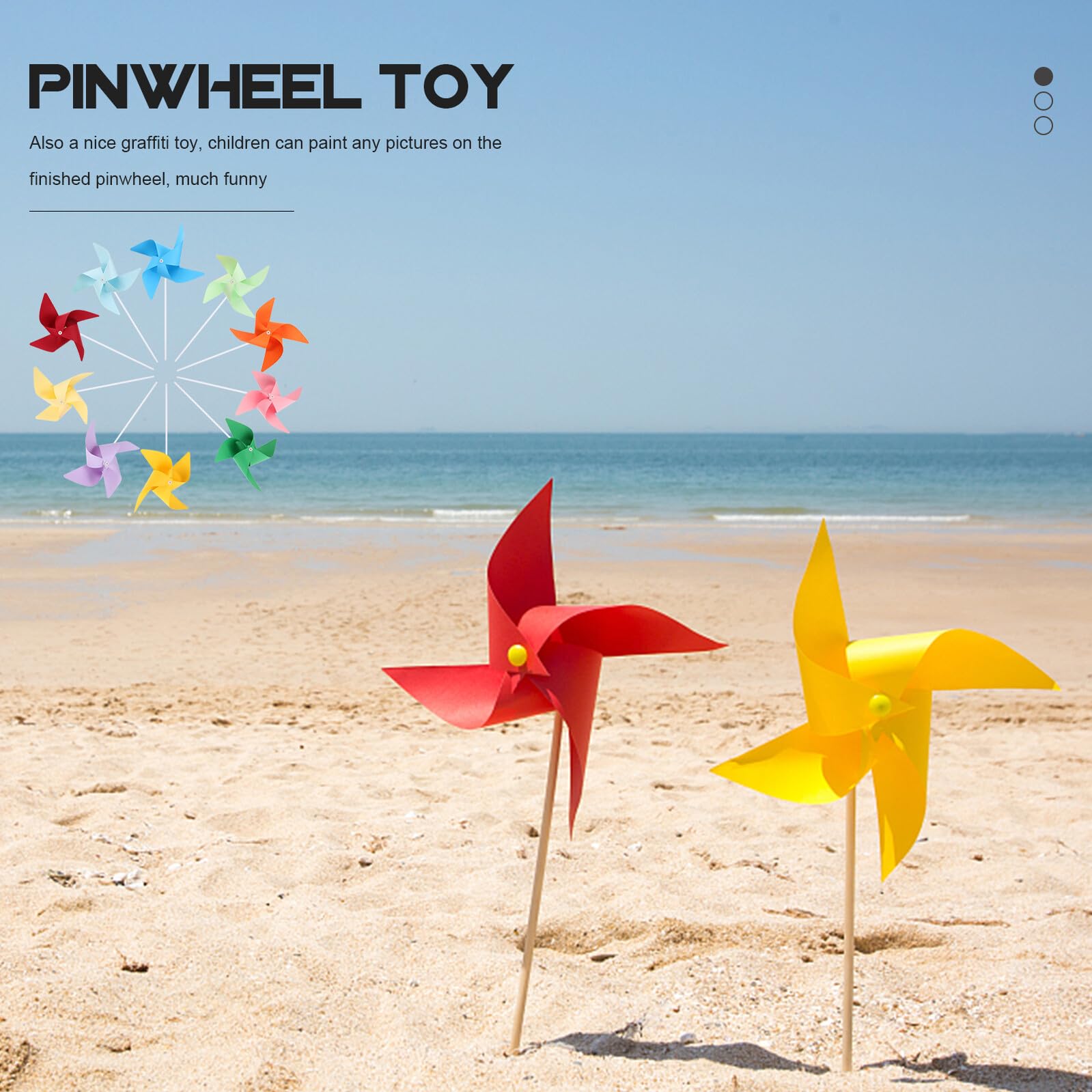 Molinetes de Viento para 12 Piezas, Kit de Manualidades de Papel, Molinillos de Colores Mixtos, Juguete Educativo Temprano para Jardín de Infantes y Juego al Aire Libre