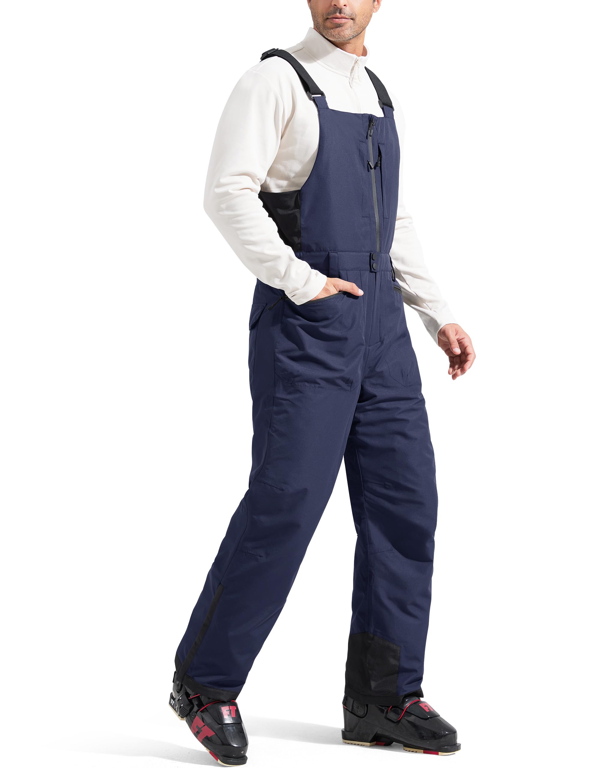 FREE SOLDIER Men's Insulated Waterproof Snow Bibs Ski Overalls