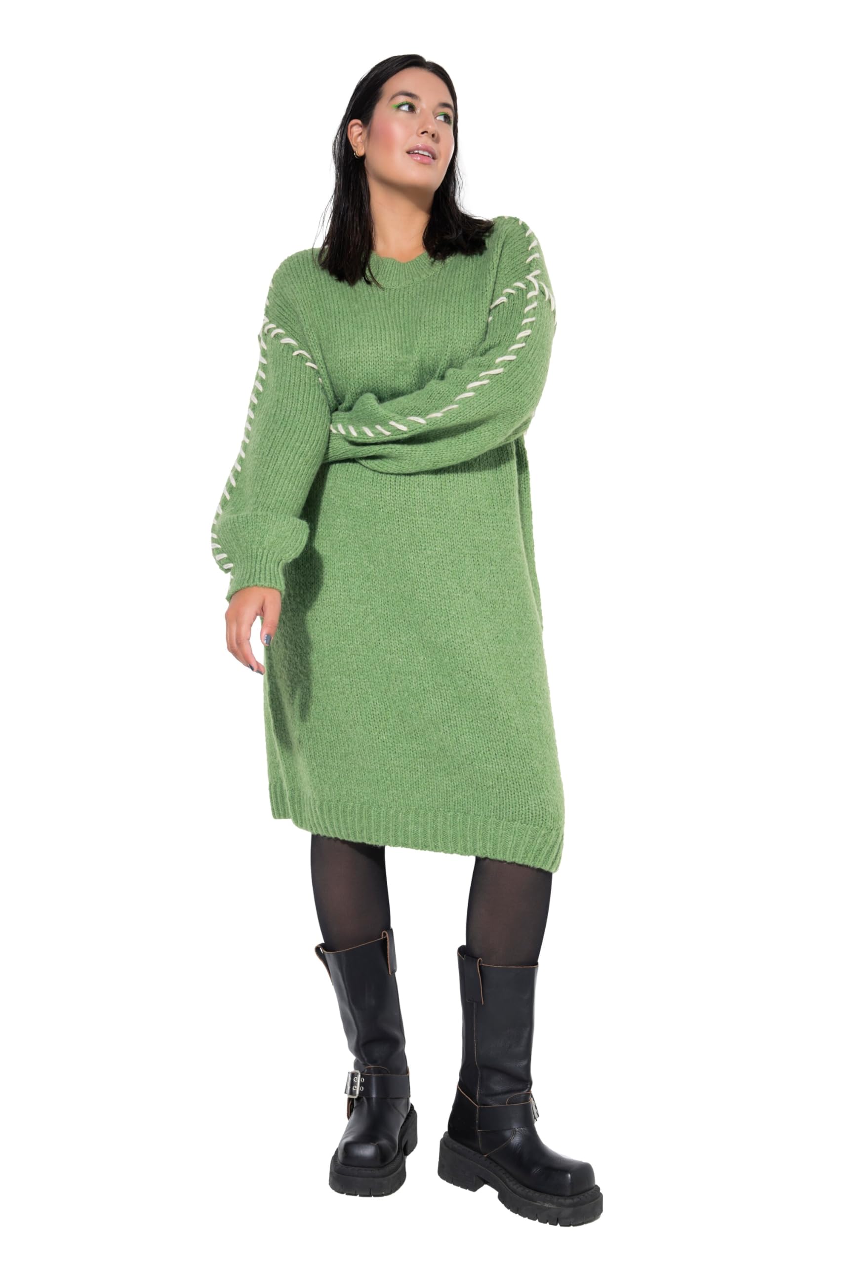 Studio Untold Damen große Größen Übergrößen Plus Size Strickkleid, Oversized, Schmucknähte 837003