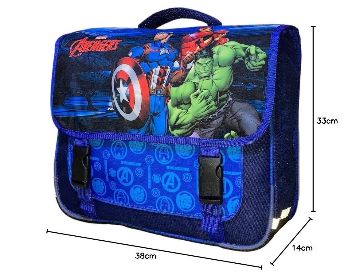 arlis Cartable Scolaire Licence - Qualité supérieure en 38 cm - Dimensions: Hauteur 33cm, largeur 38 cm, profondeur 14 cm - Cartable équipé de réflecteurs