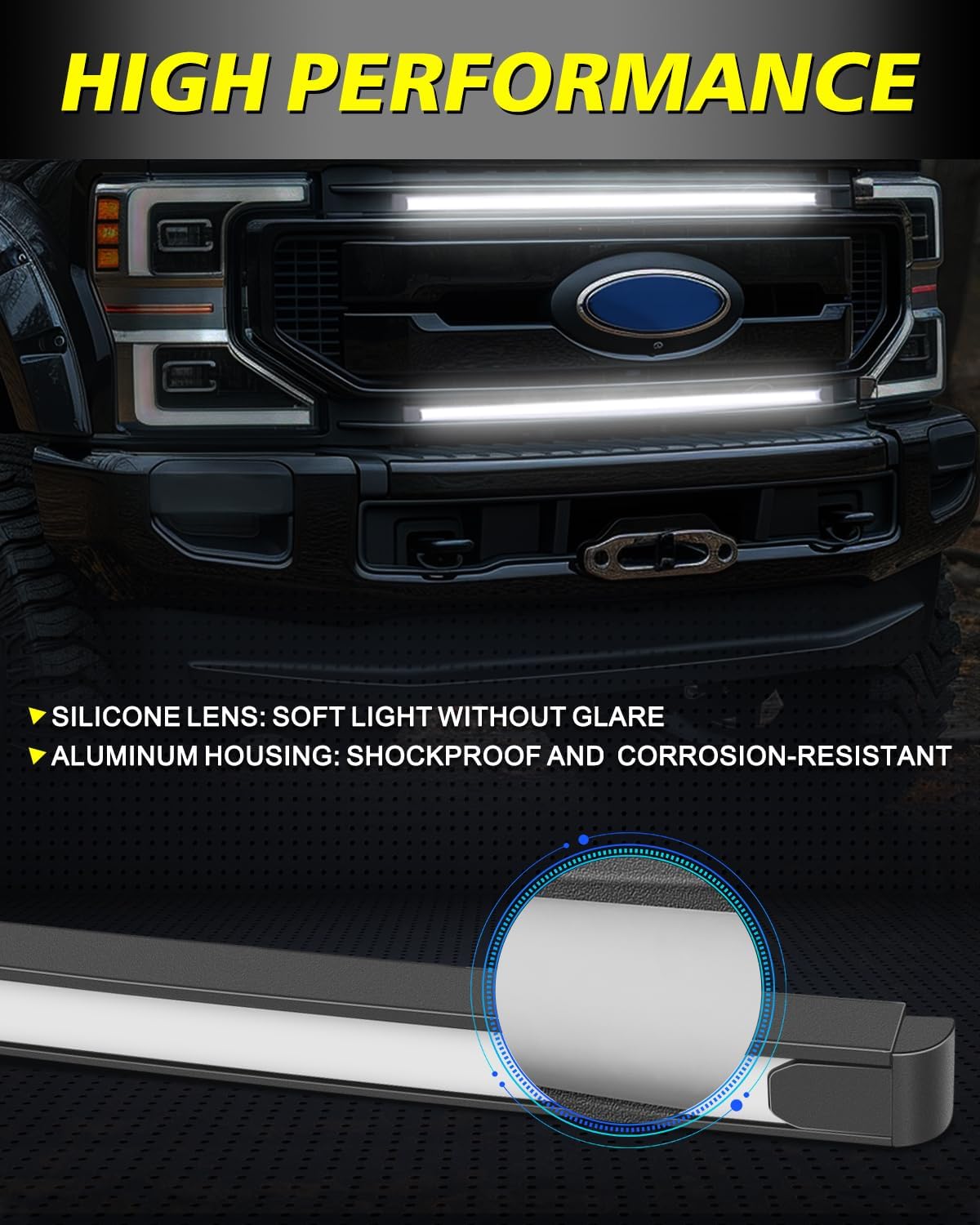 Dual 36.6" DRL LED Grille Lights Kit for 2017-2022 Ford F-250 Super Duty Front Grill Accent Light Bar Position Marker Grill Lights for Ford F250 Platinum XL XLT Lariat Limited King Ranch