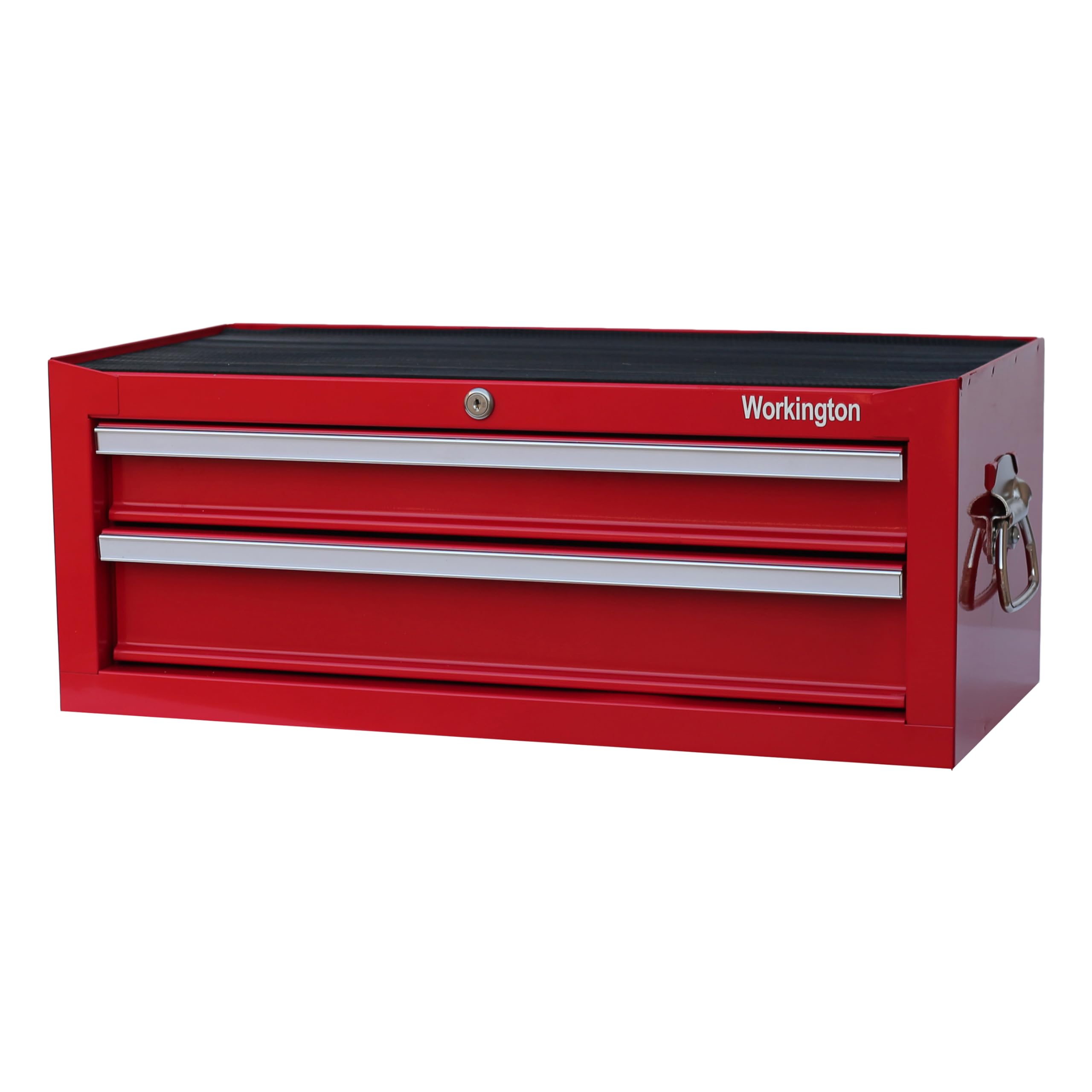 Workington Industrial 2 Drawers Portable Metal Intermediate Box, 26" Middle Tool Chest Cabinet with Ball Bearing Drawer Slides, Steel Tool Storage Box Organizer 4008 Red