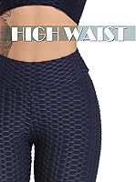 Vista 6 de SEASUM - Pantalones de yoga de cintura alta para mujer, con control de abdomen y realce de glúteos, leggings favorecedores para entrenar y correr