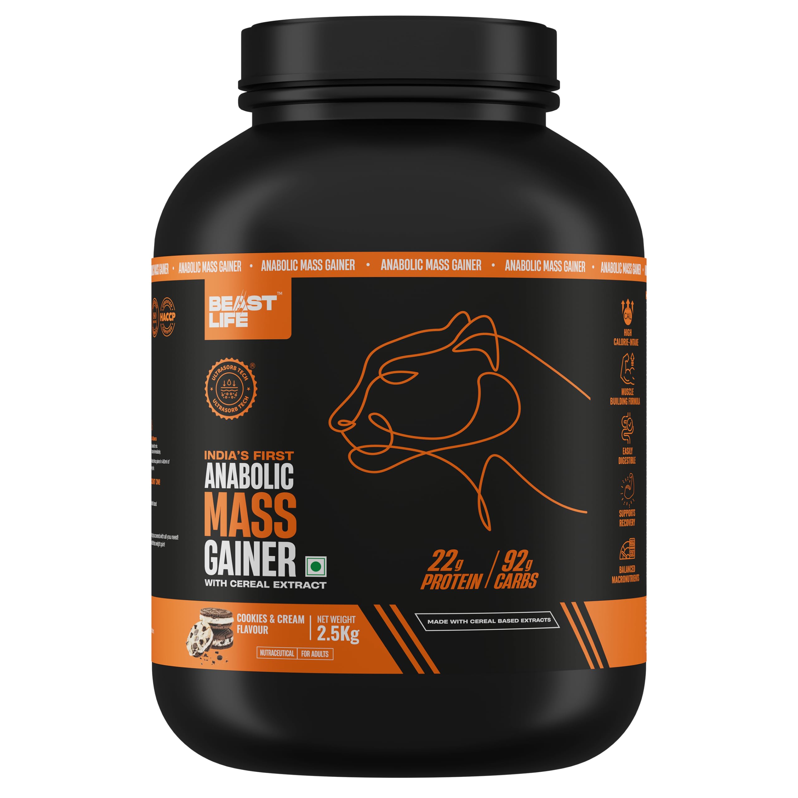 BeastLife High Protein Mass/Weight Gainer | 2.5 KG | Belgian Chocolate | NABL LAB Tested | For Muscle Gain & Fast Growth | Cereal-Based Formula, No Maltodextrin | India's #1 Cereal Based Bulk Gainer — Amazon image 18