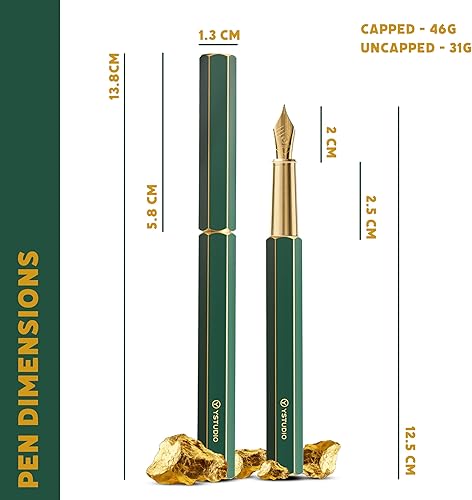 Miniatura 6 de Pluma estilográfica clásica YSTUDIO con exquisito acabado mate de lujo, bordes pulidos, adecuada para hombres y mujeres, regalos de graduación de