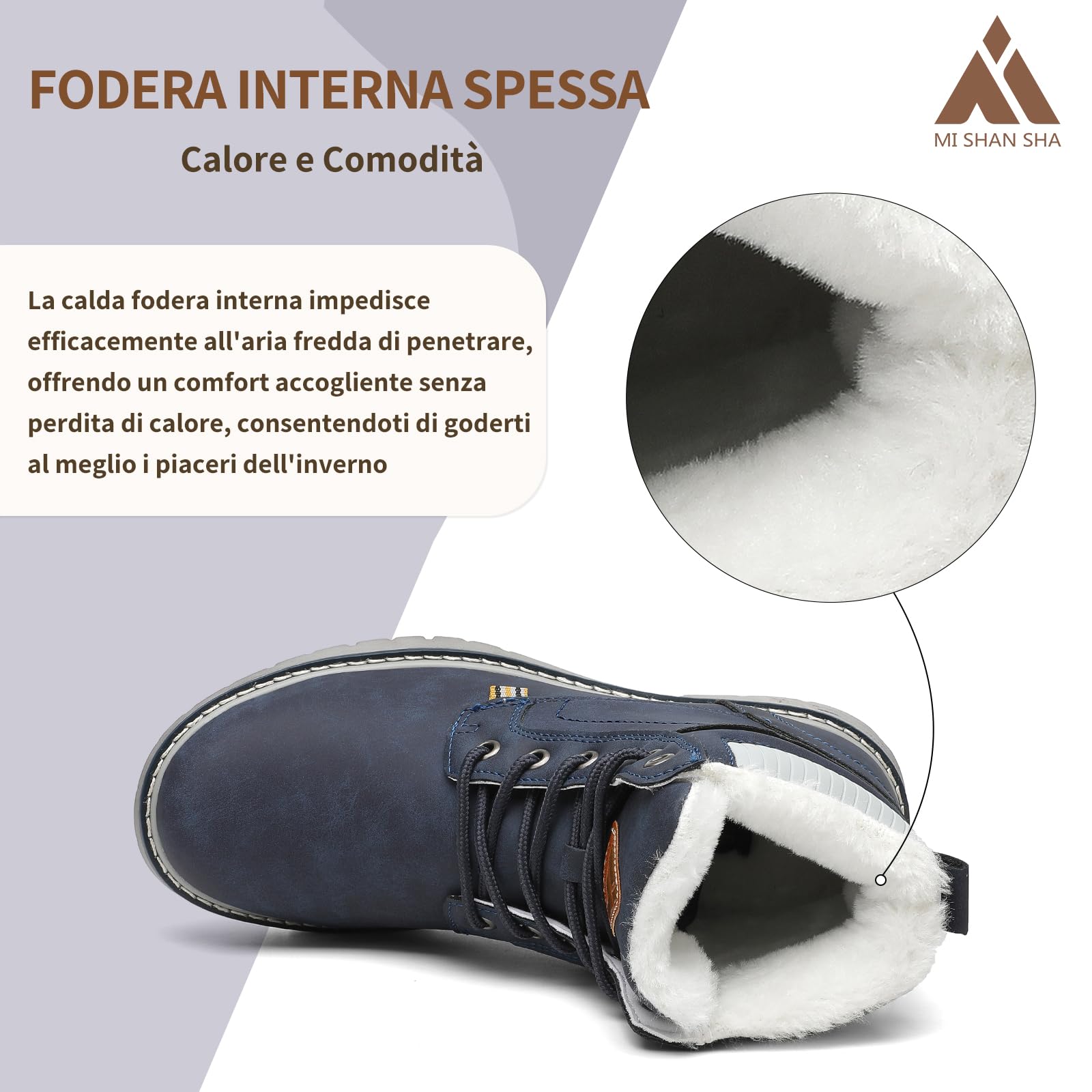 Mishansha Stivali Donna Invernali Caldo 36-42 EU | Scarpe da Neve, Scarponcini, Antiscivolo, Imbottiti, Comode, Trekking, Escursionismo, Spostamenti Quotidiani