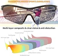 Vista 6 de FEISEDY Gafas de sol para hombre, gafas de sol polarizadas para ciclismo, UV400, deportes, béisbol, correr, pesca, senderismo, sombras B2372