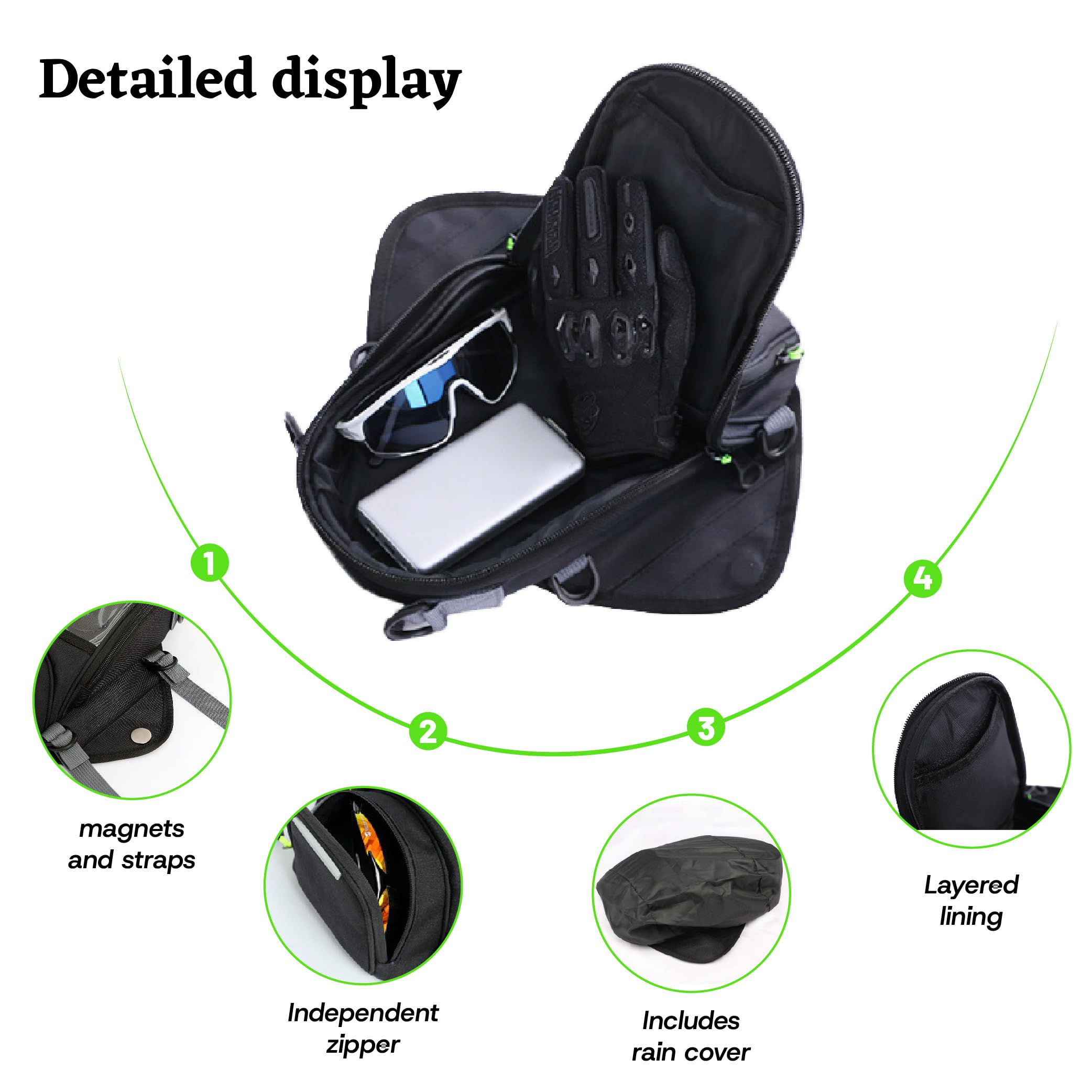 Borsa Serbatoio Moto Magnetica per Triumph Scrambler 1200 2019-2024, con Finestra Touchscreen, Impermeabile, per Uso Quotidiano e Viaggio
