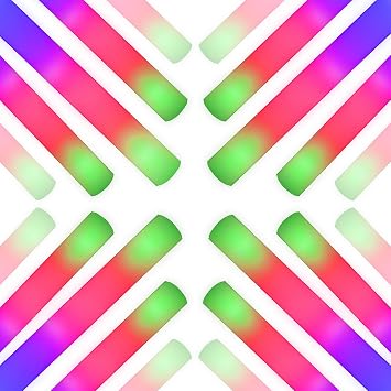Taotuo 58PCS Foam Glow Sticks Bulk, Christmas Glow in the Dark Party Supplies Light Sticks for Raves, Birthday, Wedding, New Year, Christmas