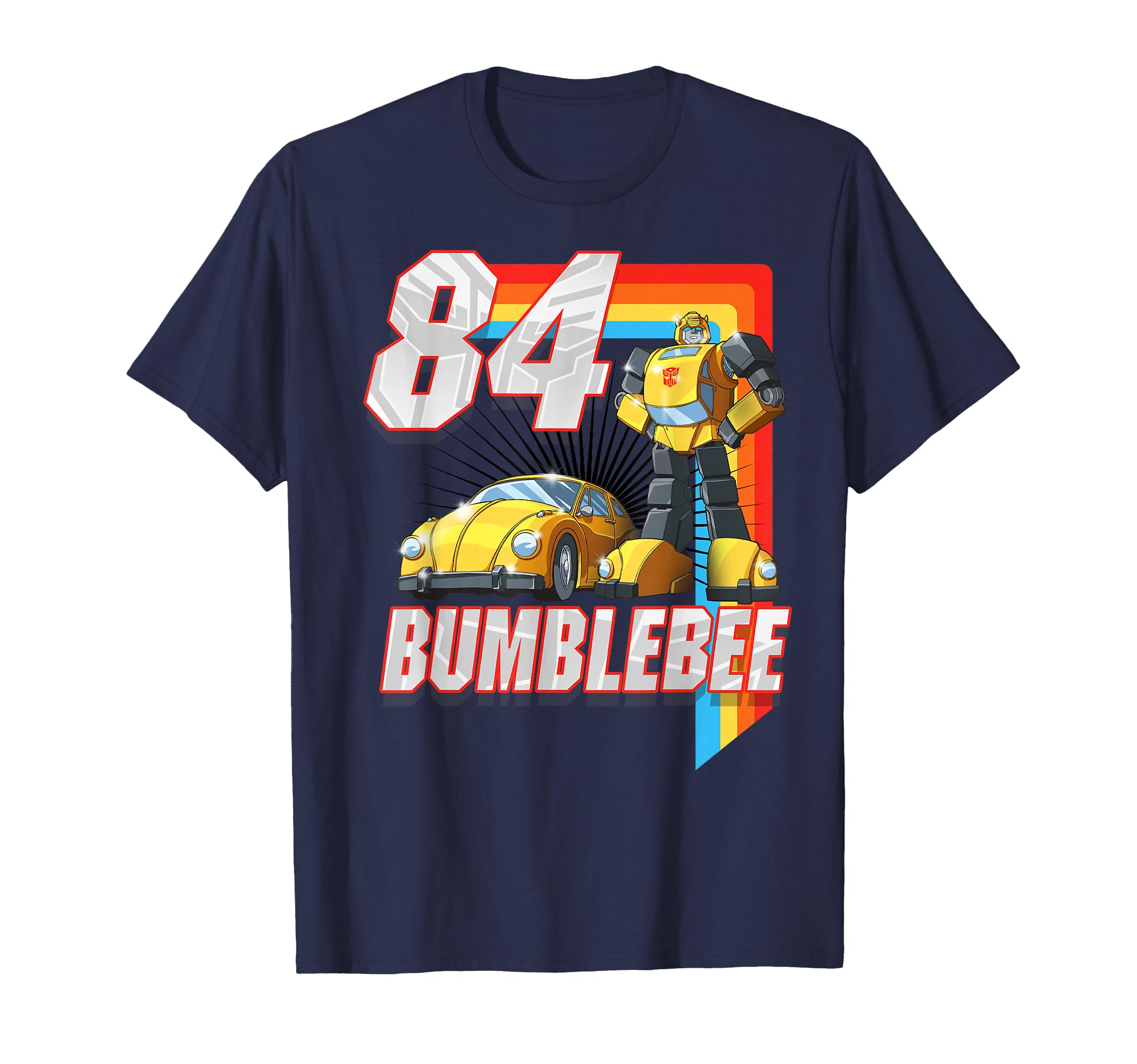 Bumblebee '84 Retro Rainbow Stripe T-Shirt