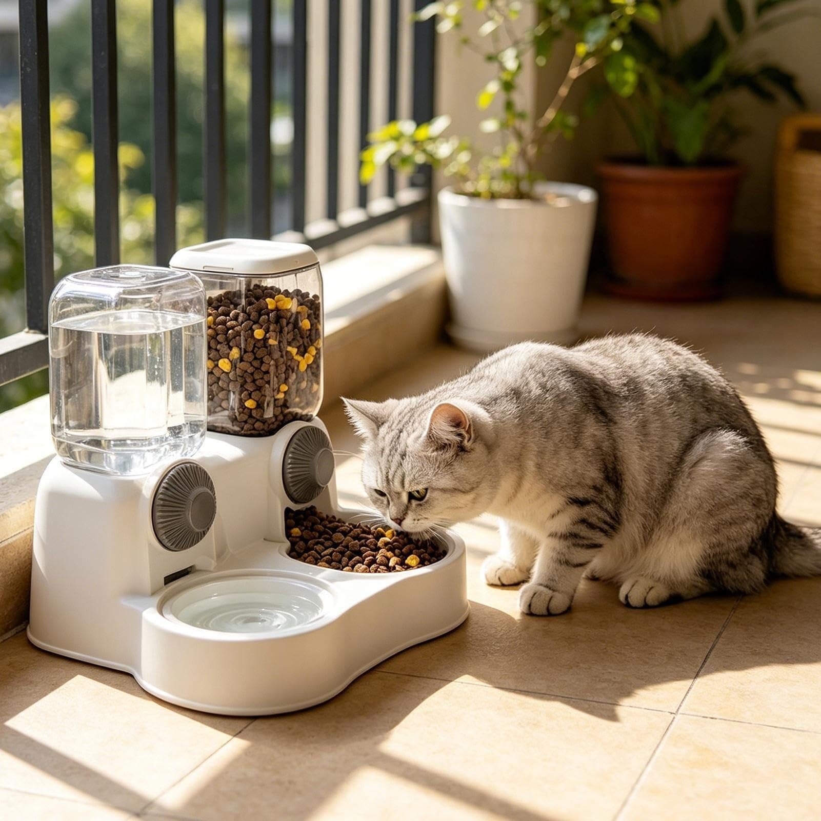 Comedero y Bebedero Automático para Perros y Gatos, 3,8 L | Libre de BPA, antideslizante y a prueba de polvo. Diseño 2 en 1 que ahorra espacio.