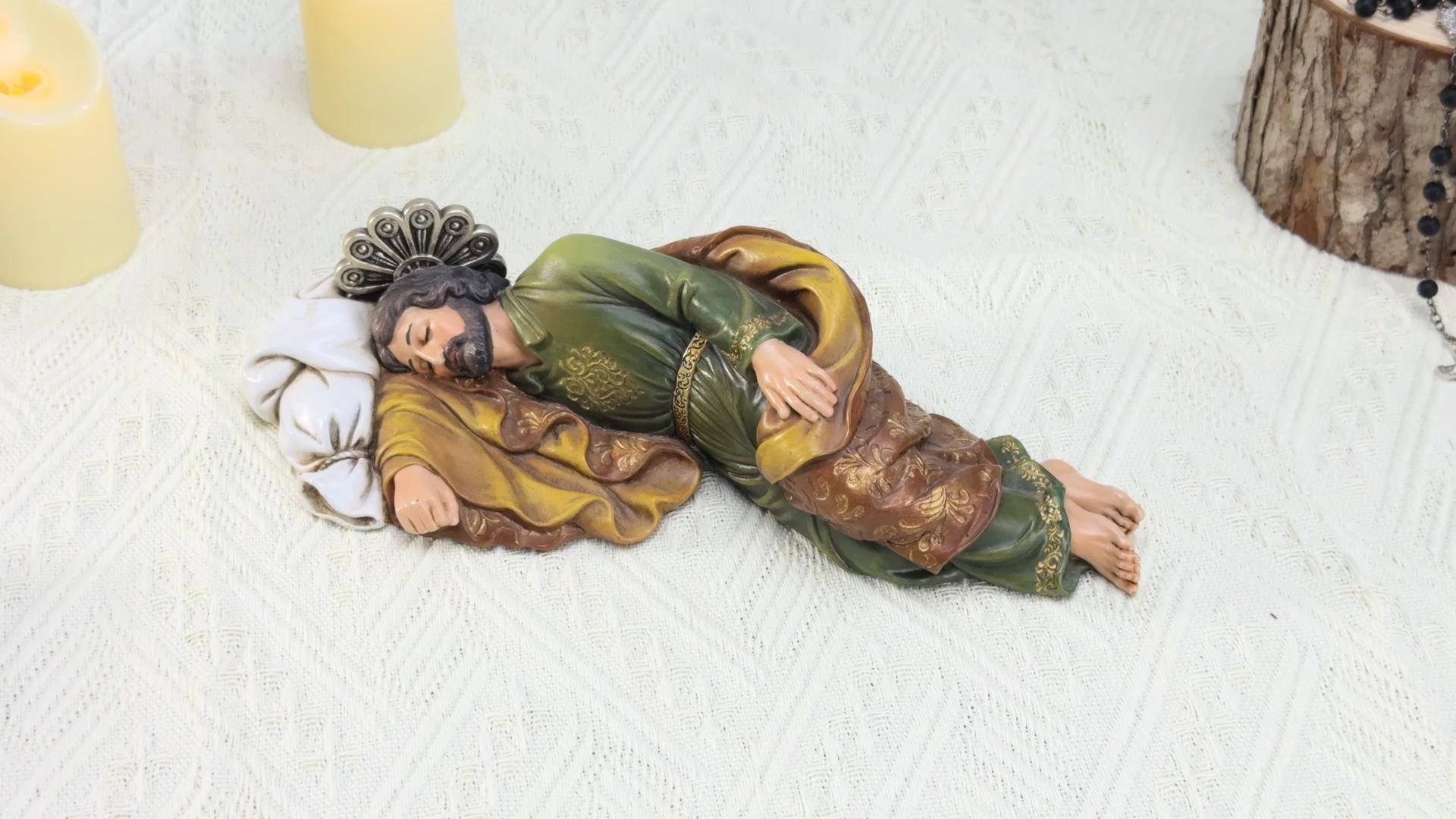 Estatua San José Dormido de Resina, 10 pulgadas miniatura 7