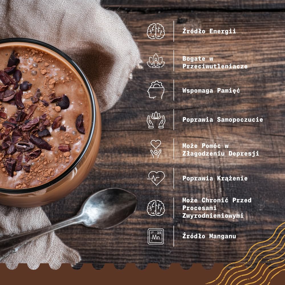 NaturaleBio Bio Surowe Nibsy Kakaowe do Wypieków i Przekąsek