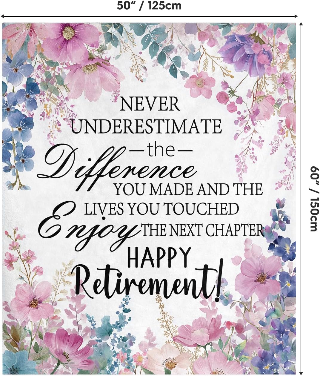 Horaldaily Retirement Flannel Blanket Throw, Purple Pink Floral Soft Fuzzy Plush Cozy Fleece Blankets for Couch Sofa Bed Lounging, Ideal Gifts for Women Mom Teacher Nurse Coworkers, 50x60 - Image 7