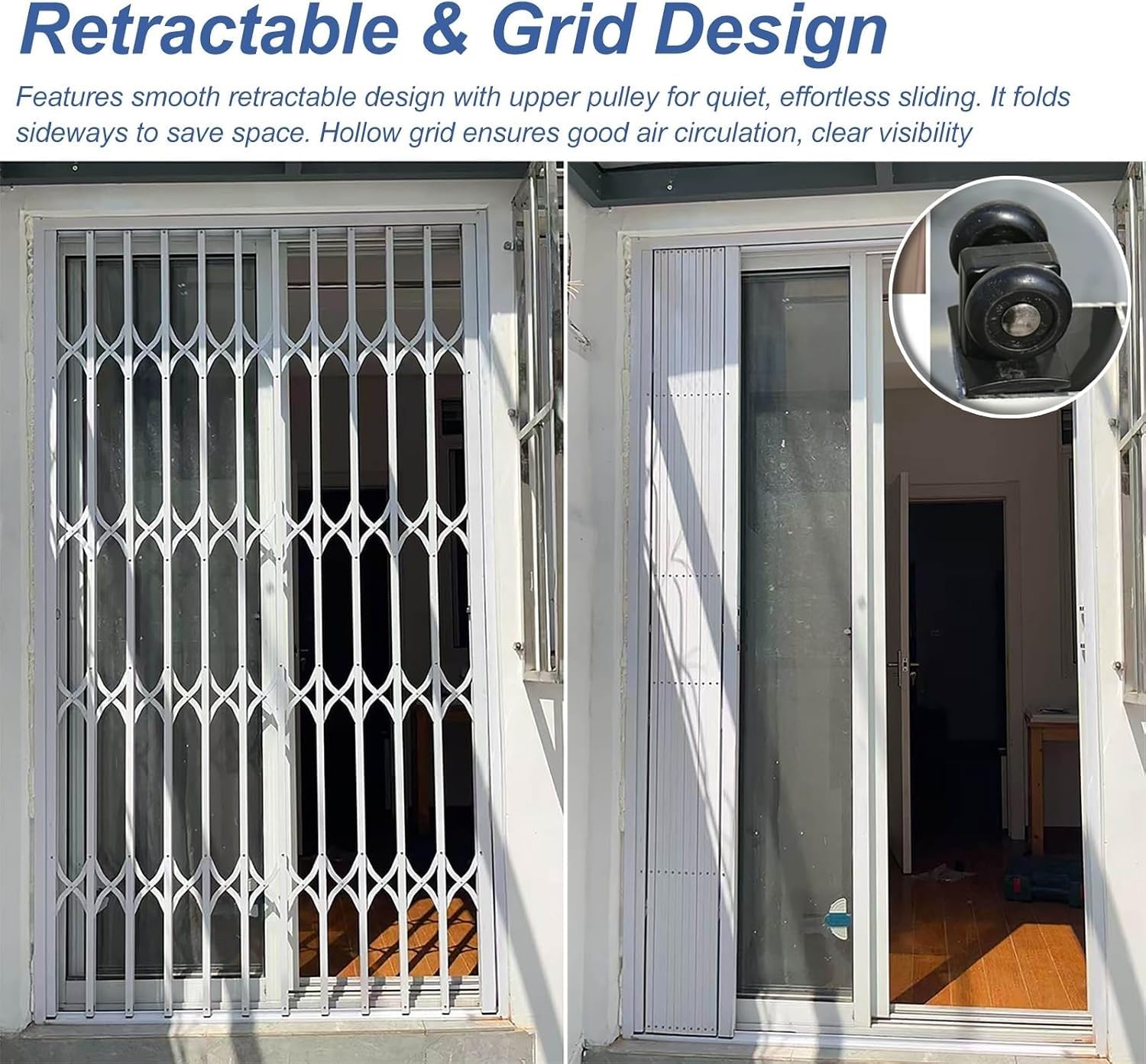 Ausziehbare Fenstersicherung, Push-Pull-Klappbarriere | Breite 100-150cm, Robustes Aluminium, Abschließbar, Für Erdgeschoss, Wohnung, Balkon(115x160CM/45x63in)