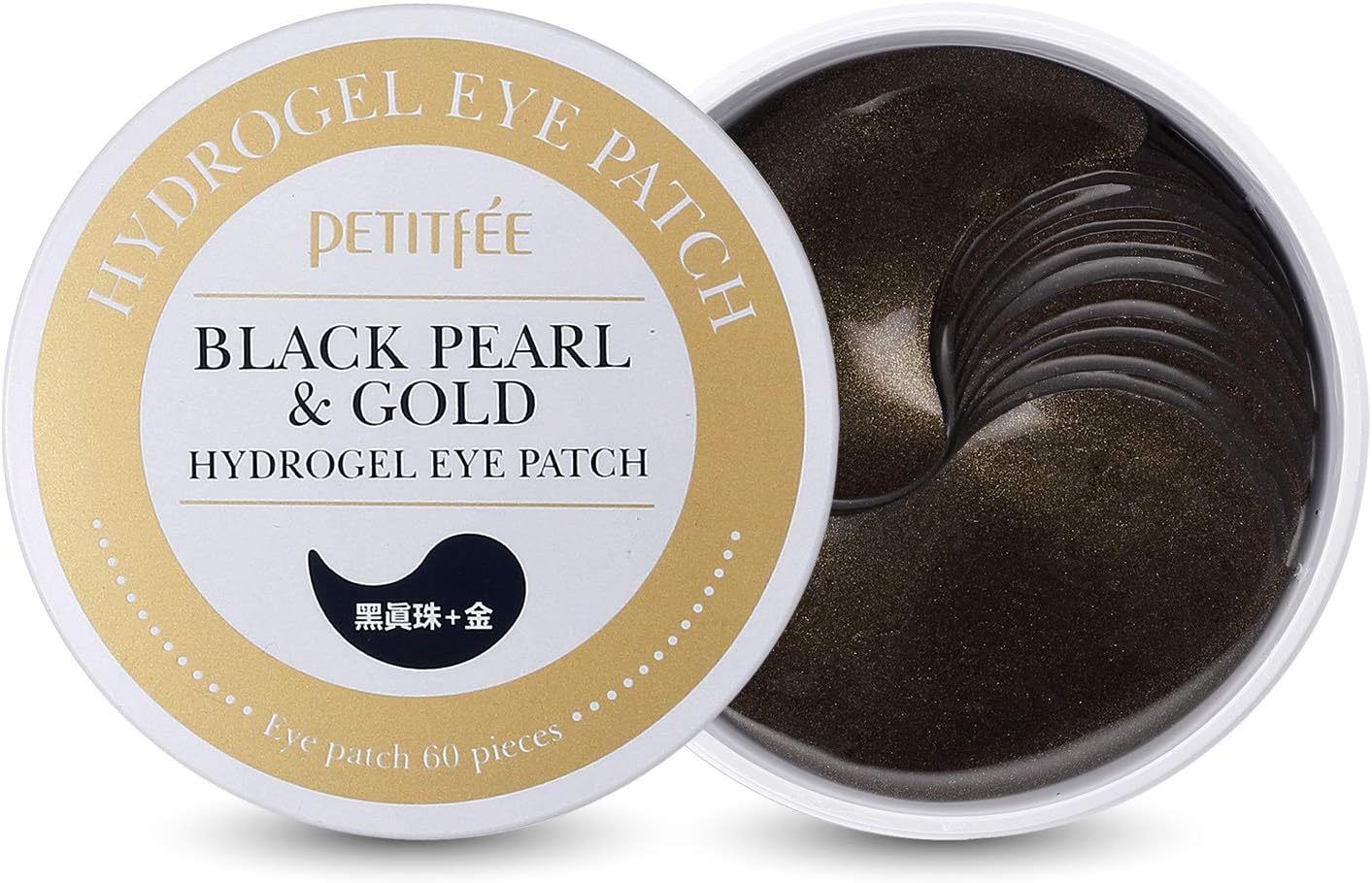 Black Pearl and Gold Hydrogel Eye Patch, 60 Sheet