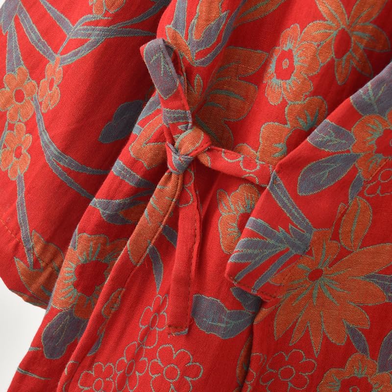 Japanischer Morgenmantel aus Musselin, Jacquard, für Damen, lässiges und atmungsaktives Nachthemd, Hotel Yukata für zu Hause, Kimono, Retro, gemütlich