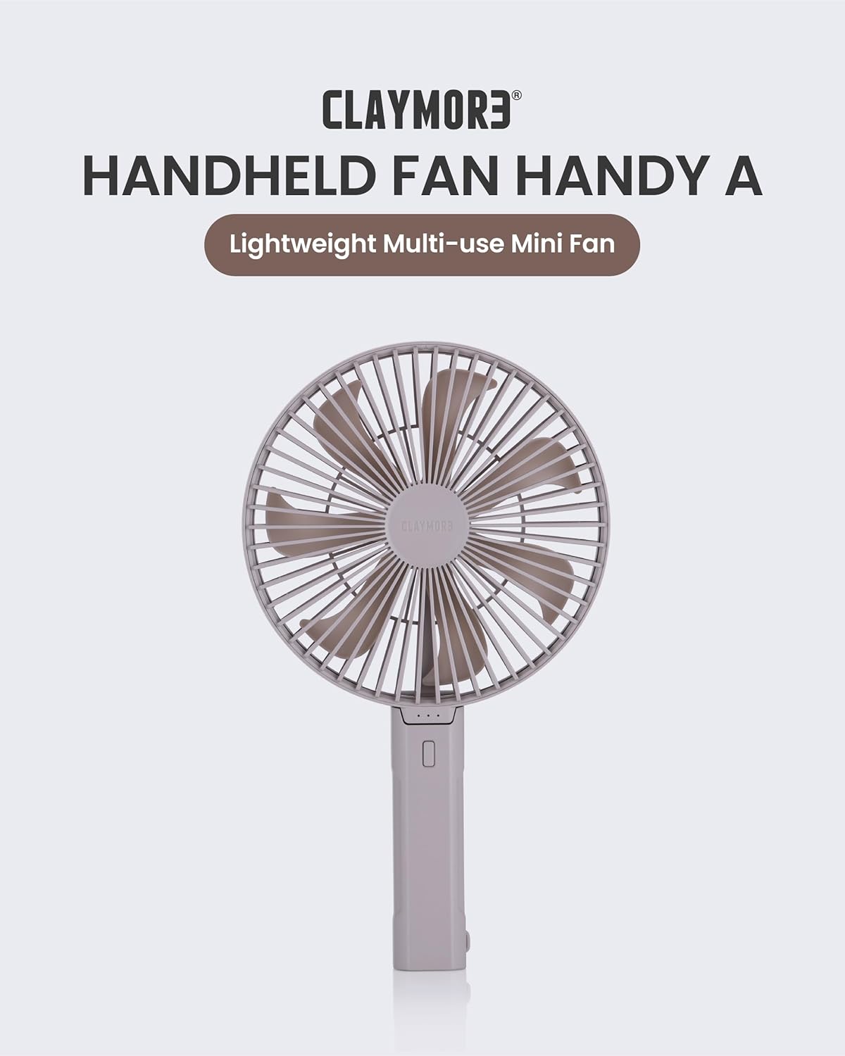 Claymore Handy A (Gray) Portable Handheld Fan – BLDC Motor Foldable, 4,900mAh Rechargeable, USB-C Charging, 3 Speed Settings Function Personal Fan for Travel, Outdoor & Indoor Use. - Image 2