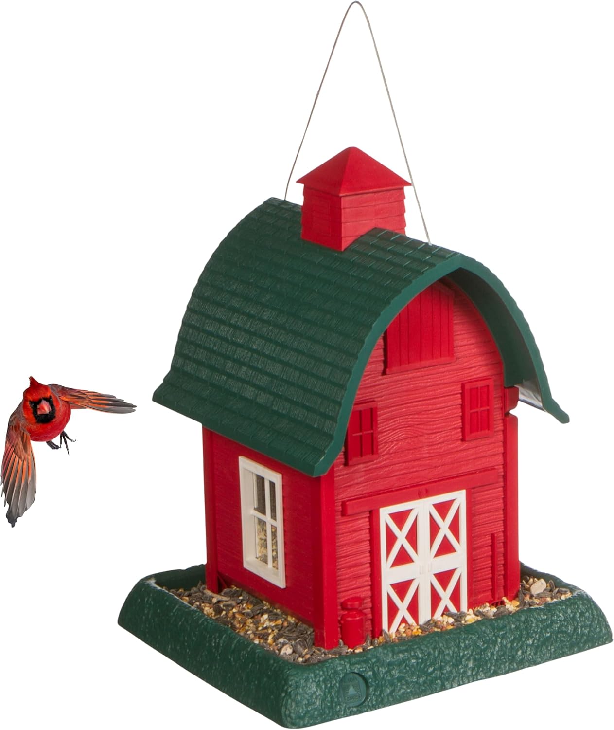 North States Village Collection - Red Barn Bird Feeder: Hanging Bird Feeder for Outdoors, Holds 5 Pounds of Seed