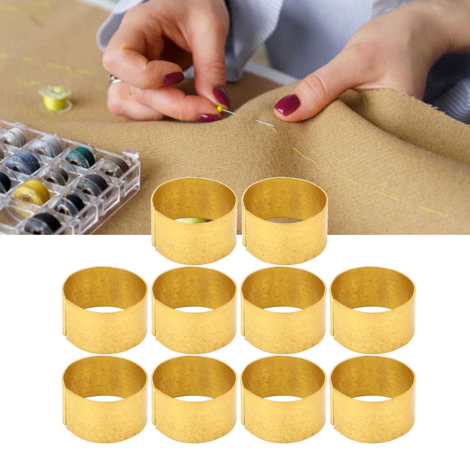 Lot De 10 Dés à Coudre En Métal - Protège-Doigts Réglables Pour Couture Et Broderie