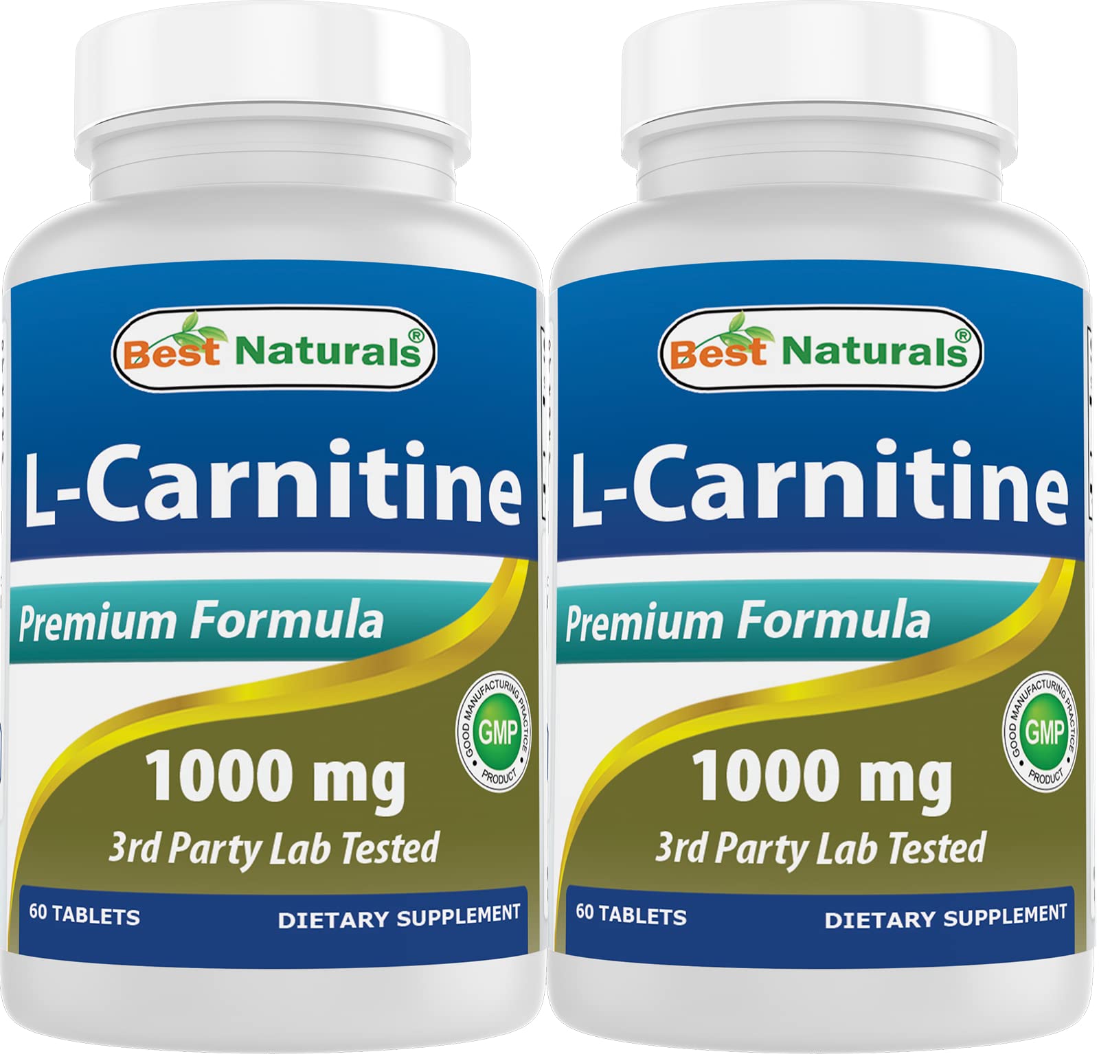 Best Naturals L-Carnitine 1000 mg (Acetil-L-Carnitina não informado), 60 Comprimidos (Pacote com 2 unidades)