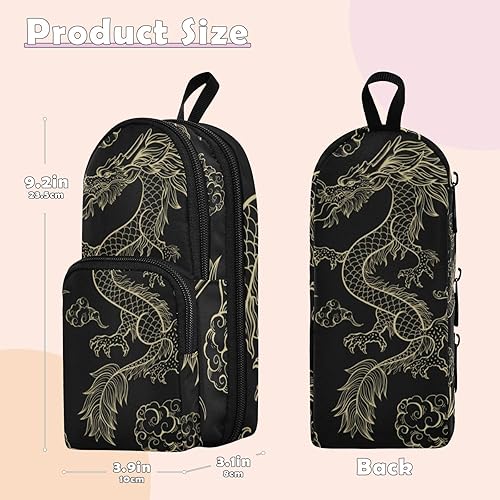 Miniatura 10 de Estuche para lápices Fire Rainbow Dragon de gran capacidad con compartimento para estudiantes, mochila escolar, organizador de papelería, estuche