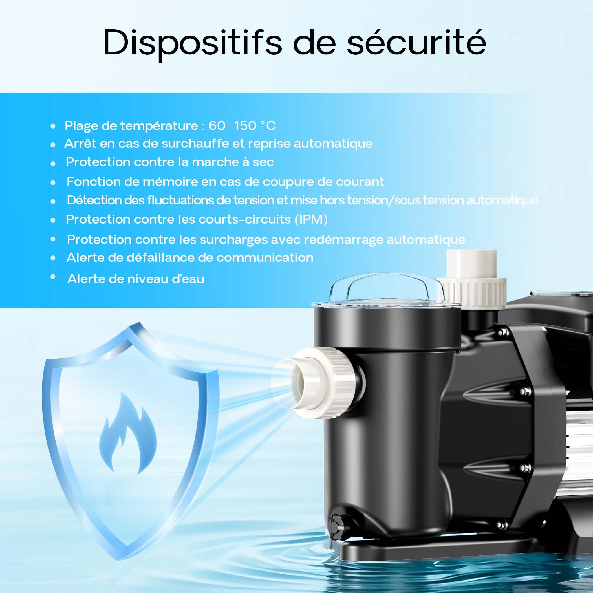 XPOtool Pompe de piscine à vitesse variable 750 W – Débit 21000 l/h – Hauteur refoulement 17 m – Pompe de filtration et de circulation pour Filtre Eau – Pool Whirlpool Bain remous Jardin