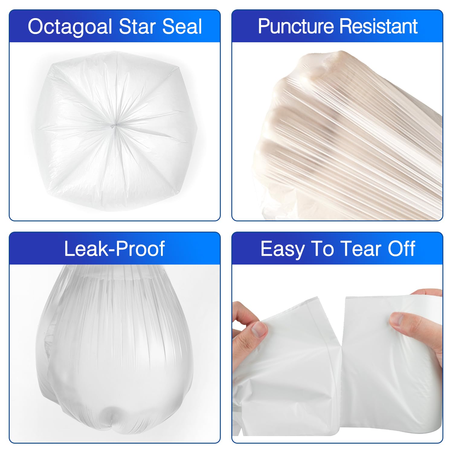 Charmount Small Trash Bags,4 Gallon Garbage Bags for Bathroom Can,Kitchen Bedroom,Unscented,80 Count,Clear