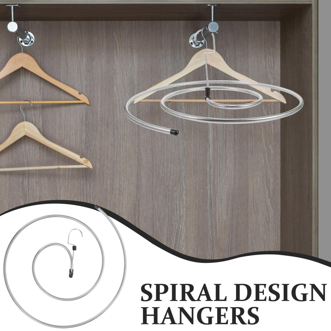 Cabilock 2 pezzi a forma di spirale appendiabiti appendiabiti in acciaio inossidabile trapunta coperta appendiabiti salvaspazio per biancheria da letto telo da bagno