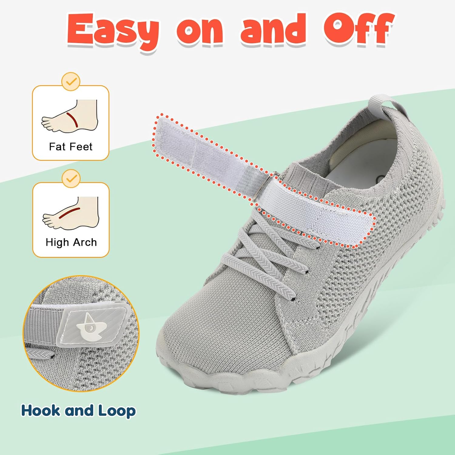 LeIsfIt Kids Girls Boys Shoes Wide Barefoot Shoes Kids Anti-Slip Sneakers Lightweight Hiking Sneakers for Toddler Little Big Kid - Image 4