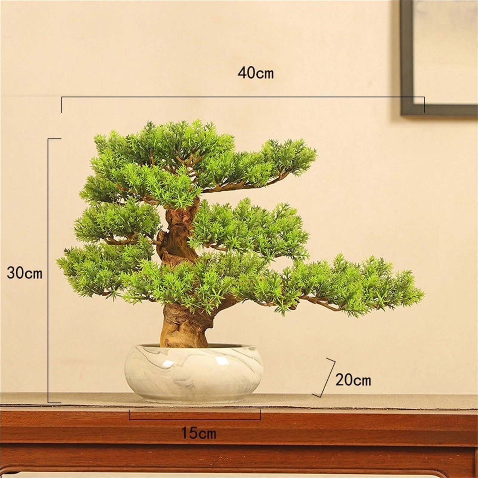 Bonsai Decorativo Pianta di cipresso Finta realistica in Vaso. Scrivania da Ufficio