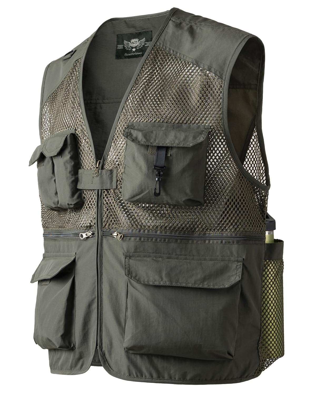 Homme Gilet de Pêche Veste Légère Sans Manches en Maille avec Multi-Poches Séchage Rapide Gilet pour Photographie en Plein Air Randonnée Escalade