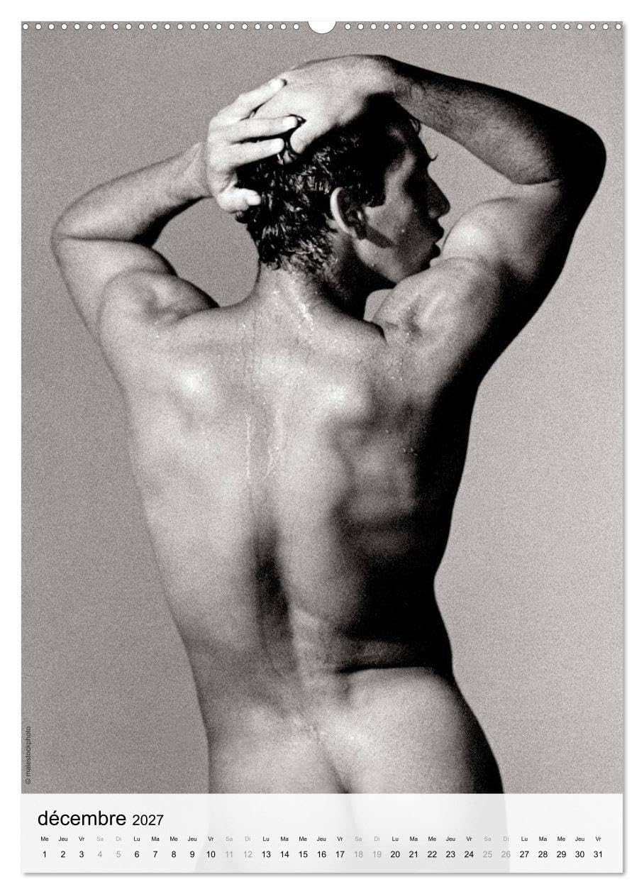 contrastes hommes (Calendrier mural haut de gamme 2027 DIN A2 horizontal), CALVENDO calendrier mensuel: Calendrier mensuel avec 13 photos en noir et blanc avec du nu artistique masculin