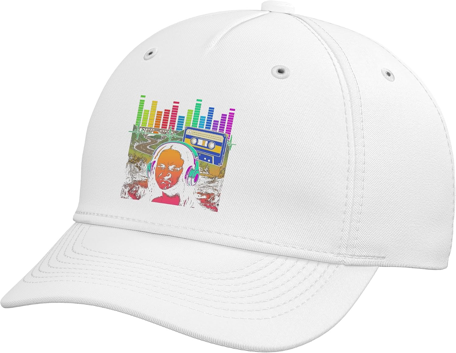 Mona Lisa Tshirt Headphones Bass Funny Music Producers DJ Adjustable Baseball Hat