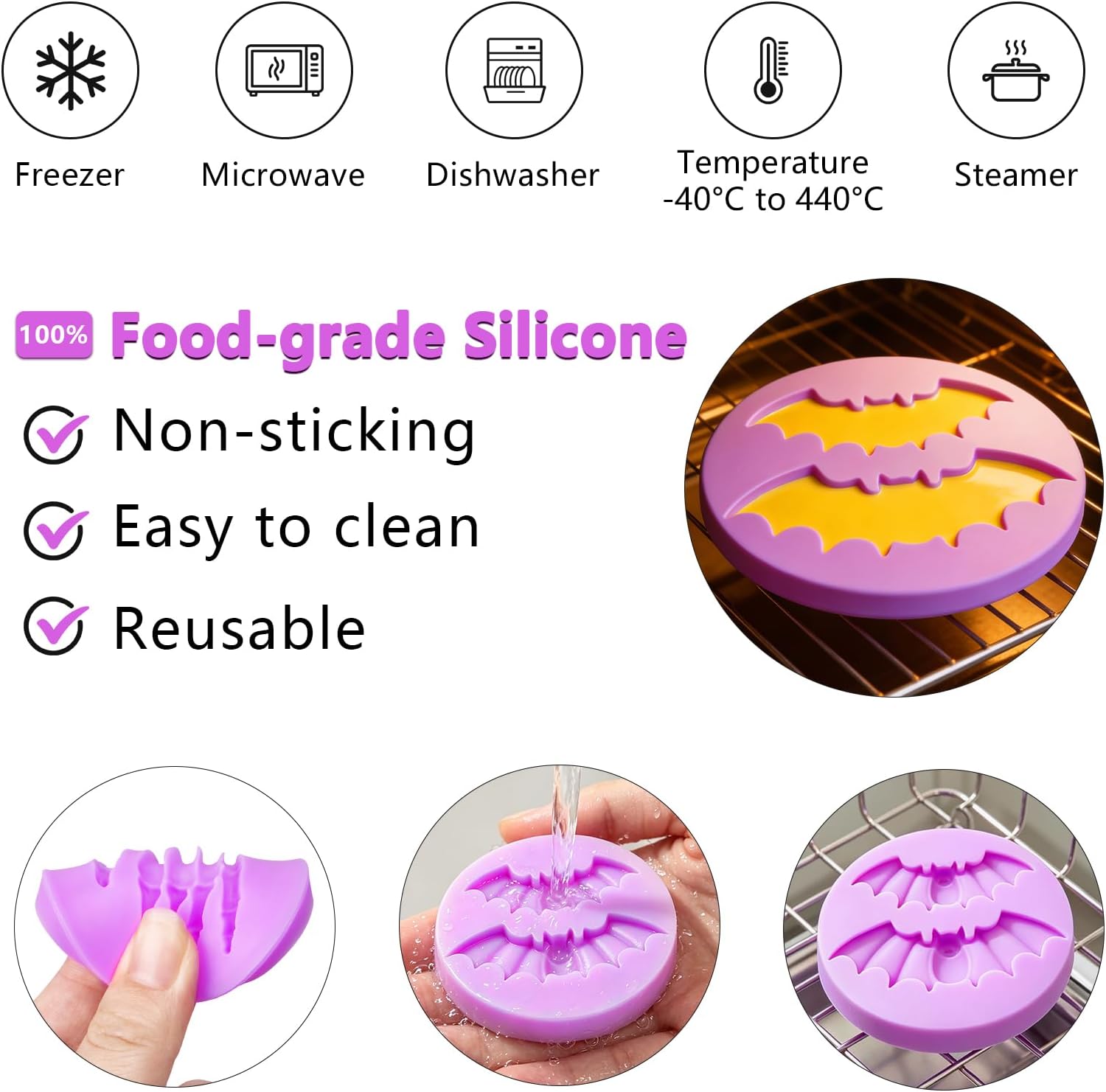 Bats Hand Claws Halloween Fondant Molds Silicone Resin 4Pcs