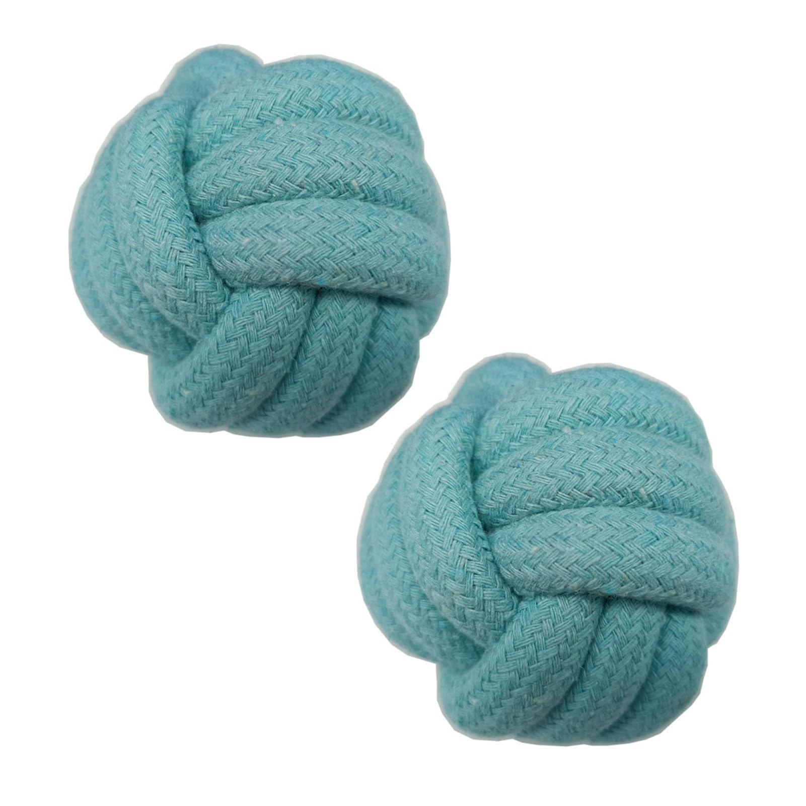 2-Pack Dog Rope Ball Toys Durable 3 Chew Teething Balls for Medium Large Dogs Tug Play Teeth Cleaning
