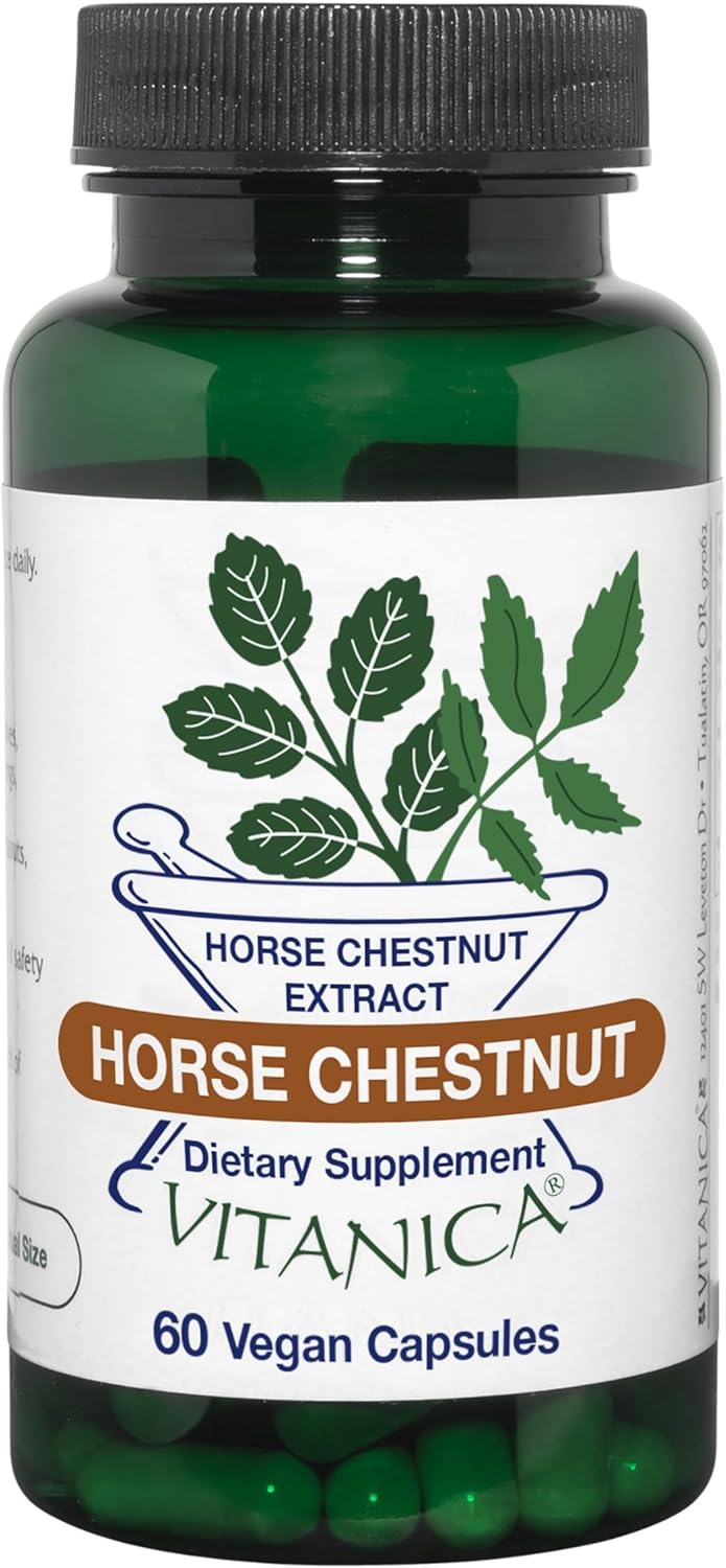 Vitanica Horse Chestnut, Promotes Vein and Capillary Strength & Circulation, Vegan/Vegetarian, 60 Capsules