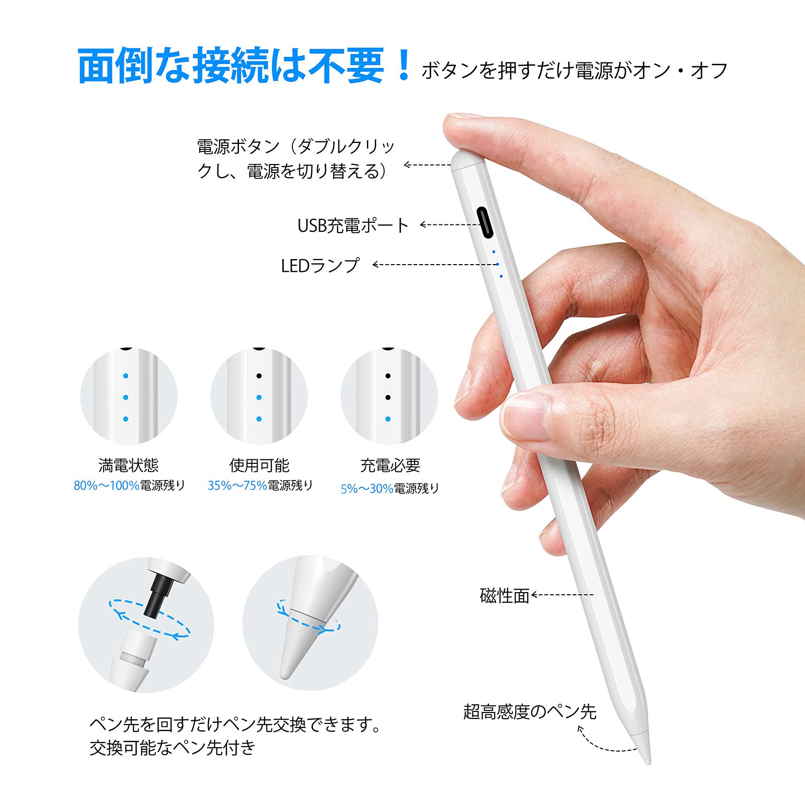 Amazon | Zspeed タッチペン iPad ペン スタイラスペン 極細 高