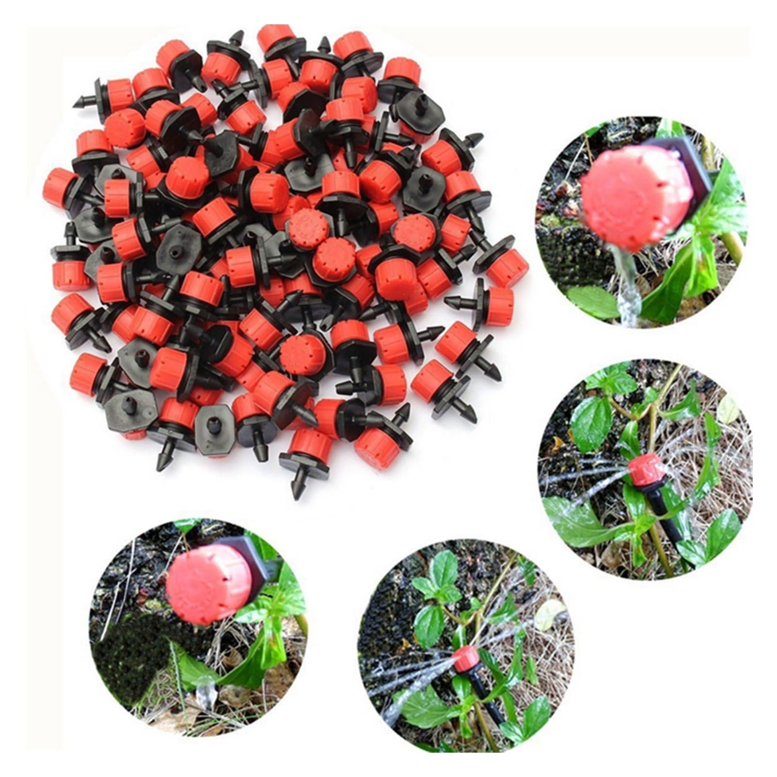 Sistema di irrigazione per Giardino 100 Pezzi irrigatori a Goccia for irrigazione da Giardino Micro emettitore d'Acqua gocciolatore Testa di gocciolamento Sprinkler da Giardino