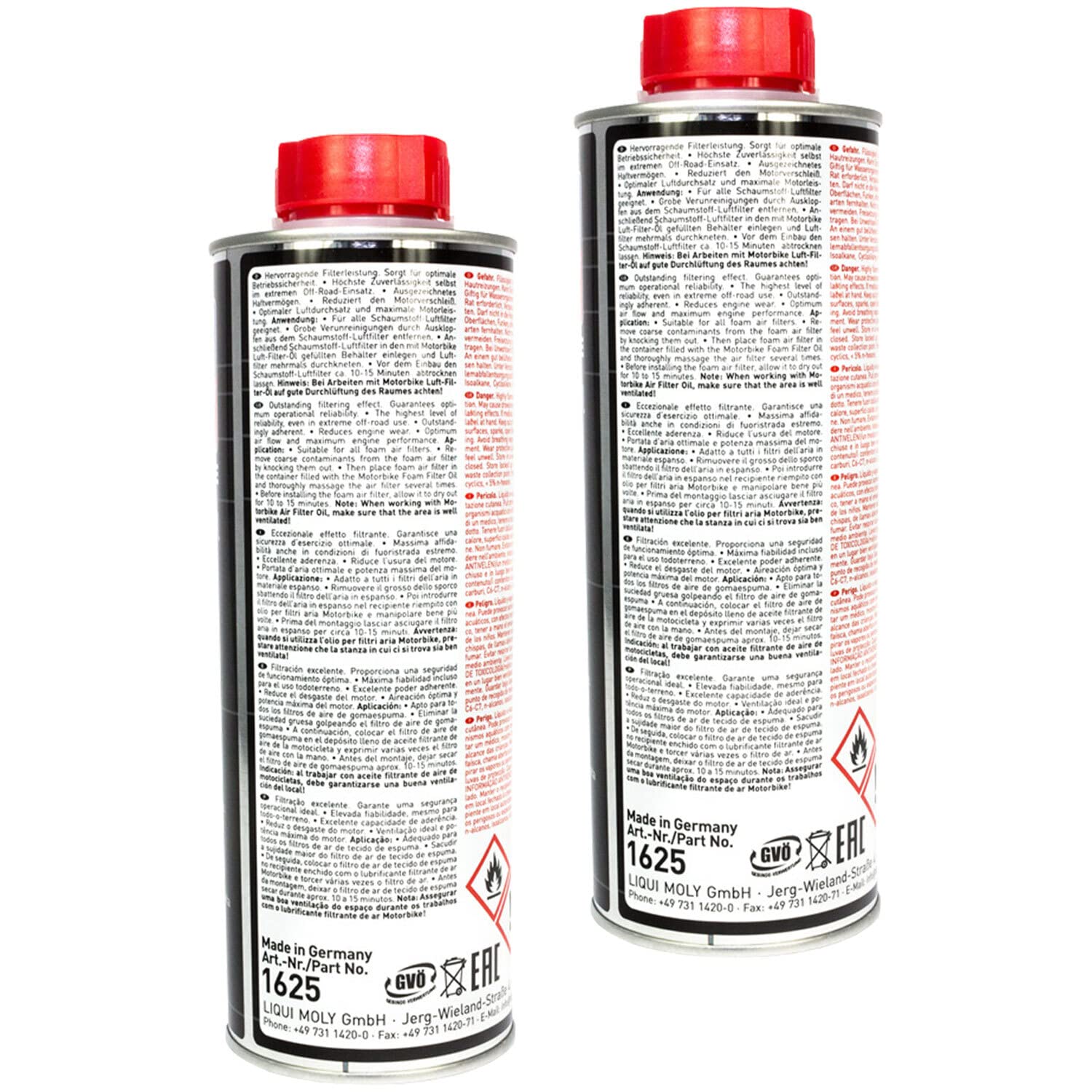 Motorbike Luftfilteröl Luft Filter Öl LIQUI MOLY 2 X 500 ml