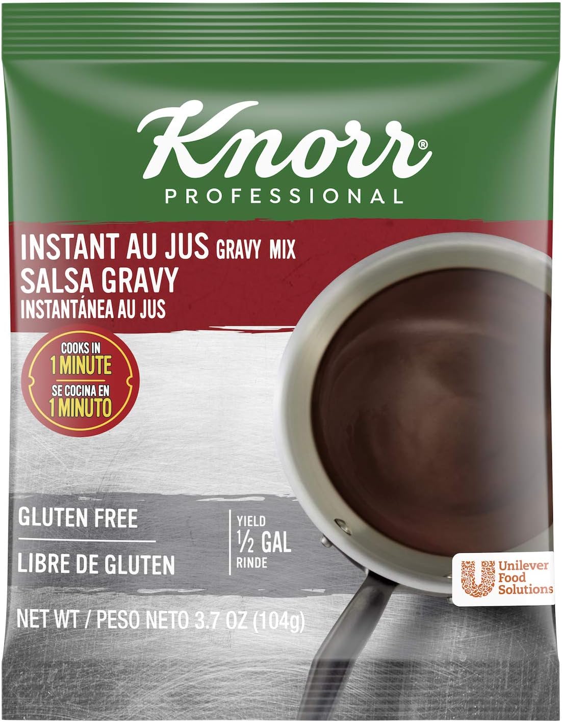 - Professional Instant Au Jus Gravy Mix Gluten Free, No Artificial Flavors or Preservatives, No added MSG, Dairy Free, Colors from Natural Sources, 3.7 oz, Pack of 12