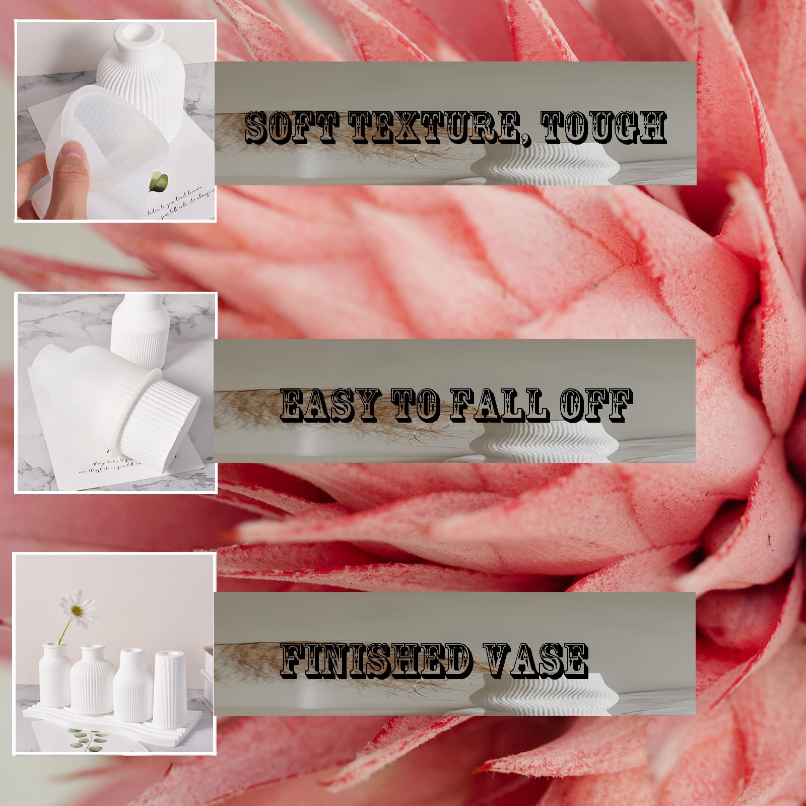 4 Pièces Moule Silicone Pour Petit Vase Rond - Résine Époxy DIY Pour Fleurs Et Plantes En Pot