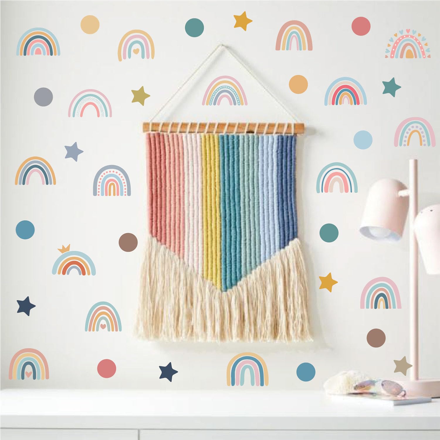 MagiMural Boho Rainbow Wall Stickers, Bohemian Stars Dots Peel and Stick Wall Decals, Baby Room Nursery Kids Bedroom Art Wall Decor - Image 4