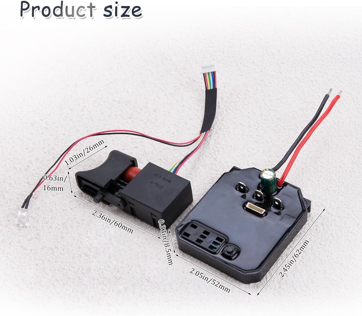 ZORZA 1Pcs Brushless Motor Control Board for Electric Wrench and Angle Grinder Motherboard Speed Switch 18V 300W Driver Switch Replacement for 2106 Wrenches