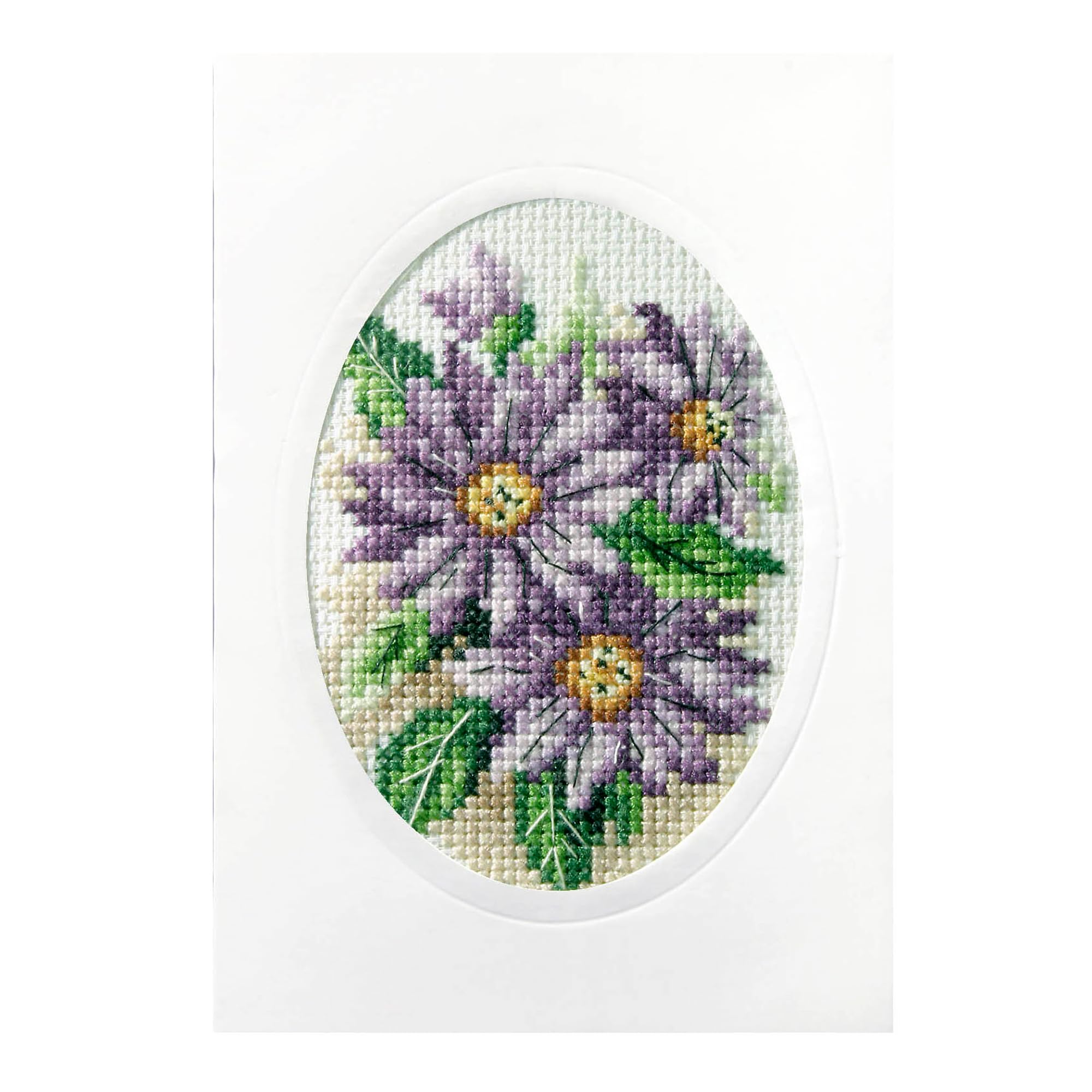Orchidea Purple Dahlias Card Cross Stitch Kit