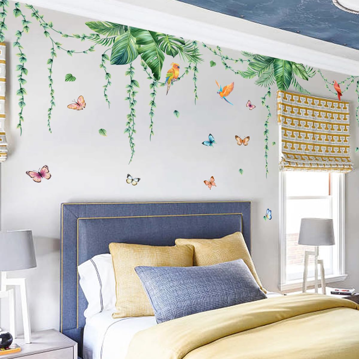 Sticker Chambre Bébé Sticker Mural Plantes Vertes HGDESIGN - Déco Salon Et Chambre - Motif Feuilles Et Pots De Fleurs Décoration Murale Repositionnable