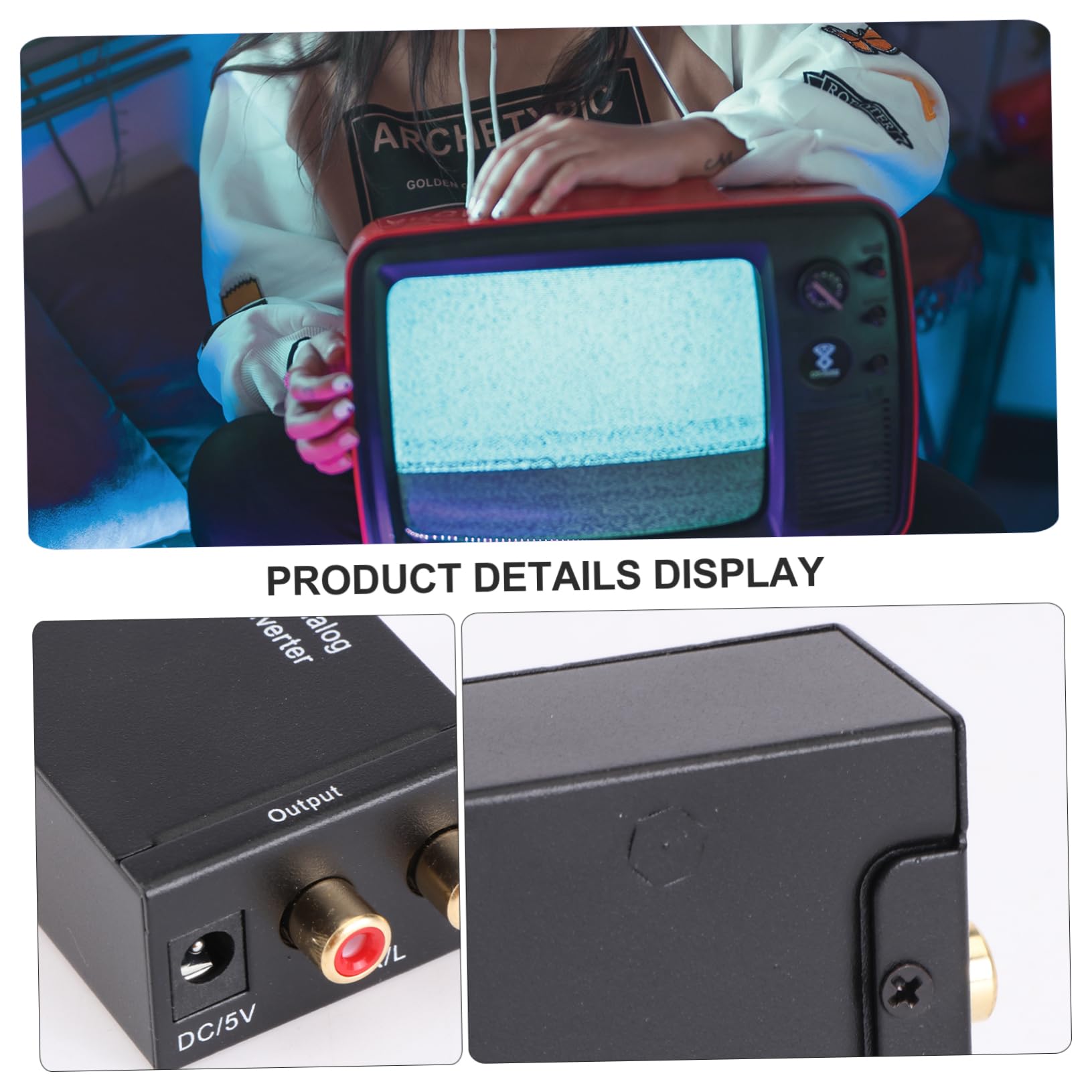 UPKOCH 3pezzi Convertitore Audio Digitale Analogico Coassiale Spdif Per Tv e Dvd Compatibile Con Sistemi Home Cinema e Amplificatori Design Compatto e Leggero Include Cavo Ottico